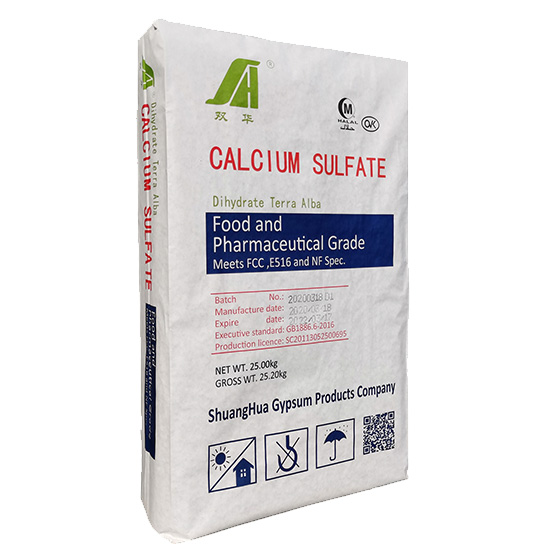 25kg paper bag food grade calcium sulfate dihydrate superfine for Tofu coagulant
