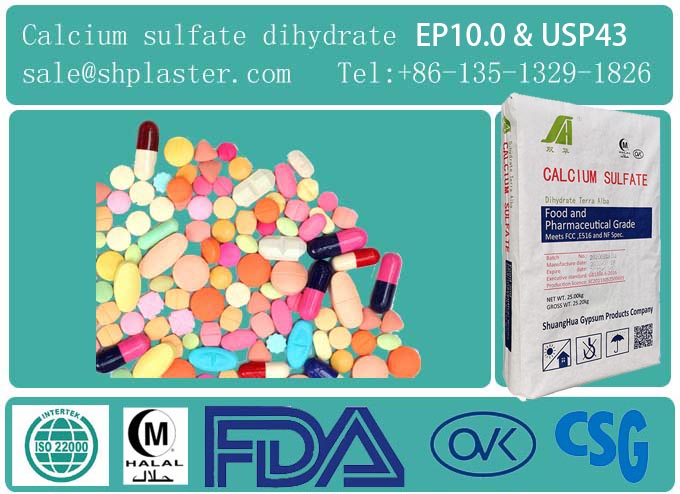 Calcium Sulfate Dihydrate EP10 for Pharmaceutical